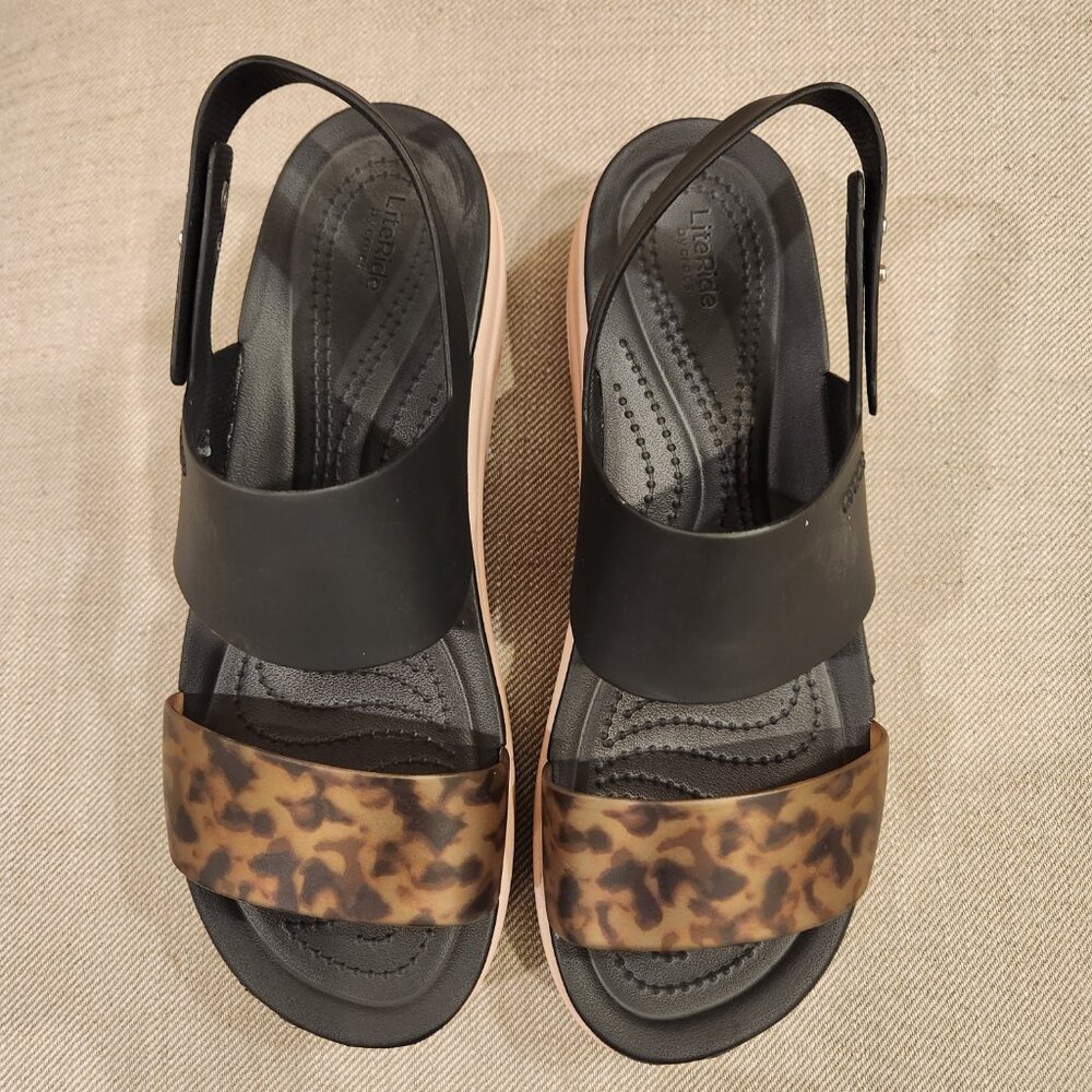 Crocs Brooklyn Tortoise Wedge Sandals